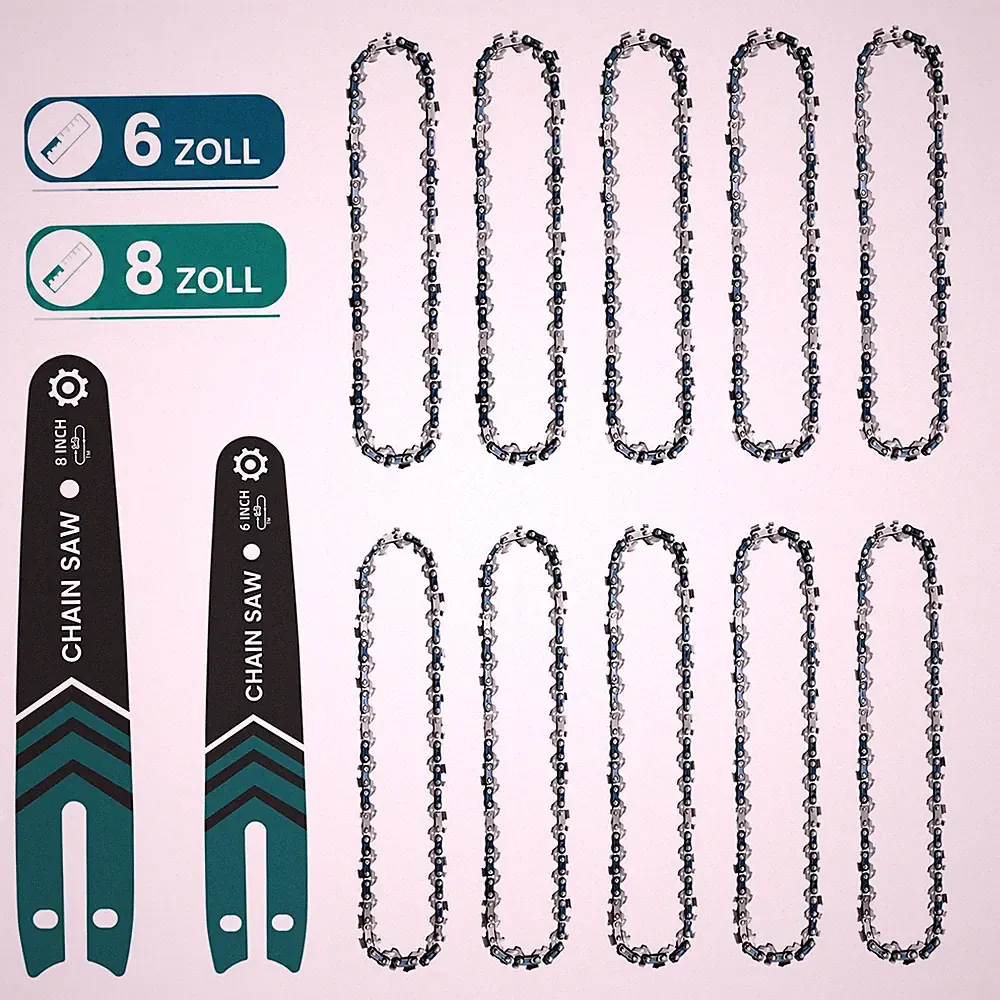 Kettensäge Sägekette & Führungsschiene Set 6/8 Zoll für Mini Elektrokettensäge