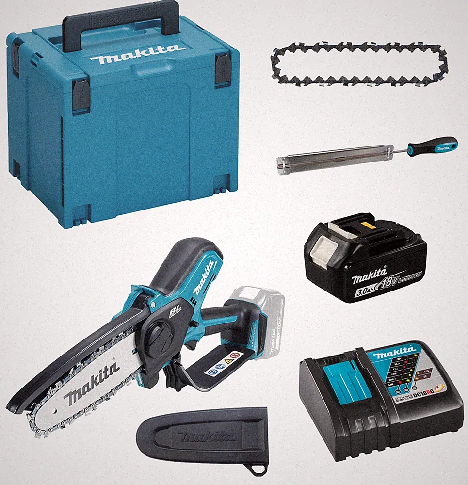 Makita Akku-Astsäge Kettensäge 18V DUC150ZJ DUC150 + 3,0Ah Akku + Lader + Ketten