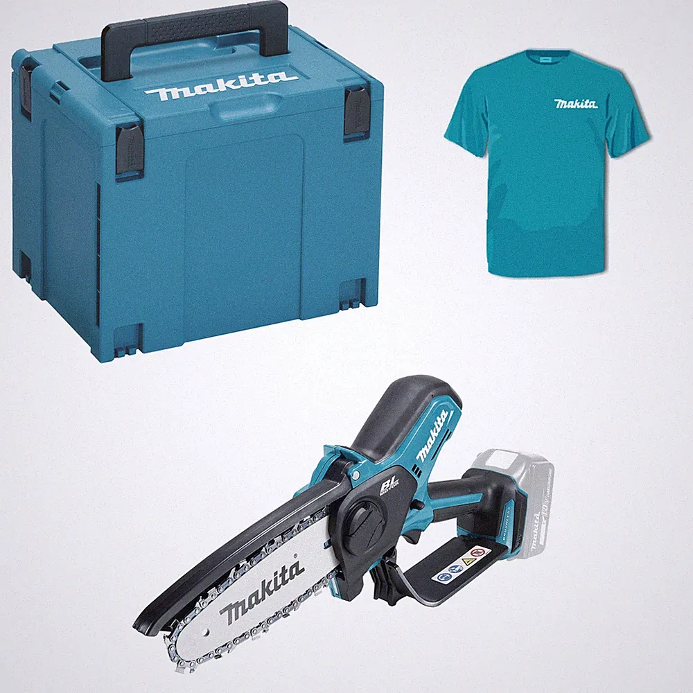 Makita Akku-Astsäge Kettensäge 18V DUC150ZJ DUC150Z ohne Akku Makpac 4 + T-shirt