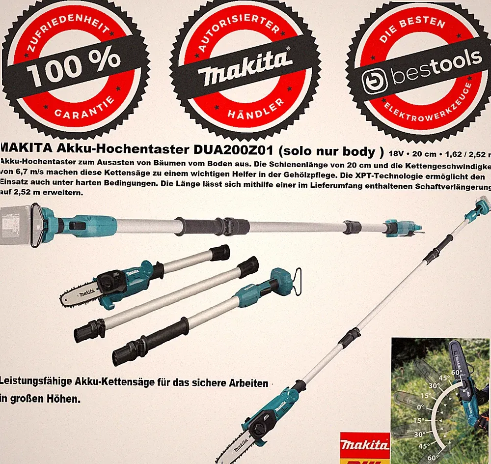 ⭐MAKITA Akku-Hochentaster DUA200z01 Leistungsfähige Akku-Kettensäge NUR BODY⭐😊