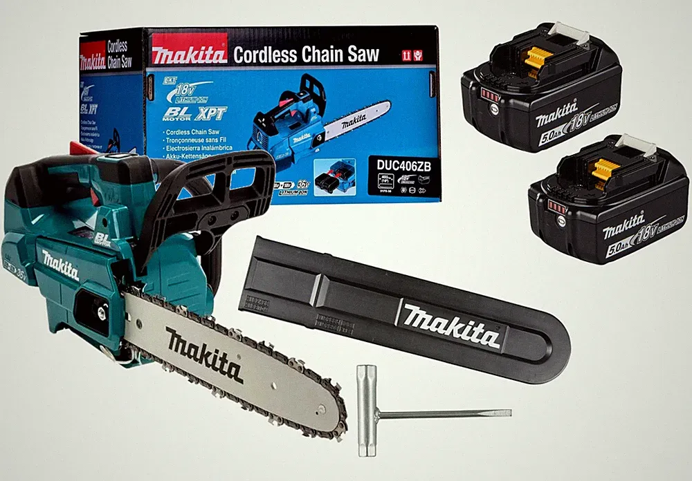 Makita Akku-Kettensäge 2x18V 40cm 20 m/s DUC406 + 2x Akku 5Ah BL1850B 632F15-1