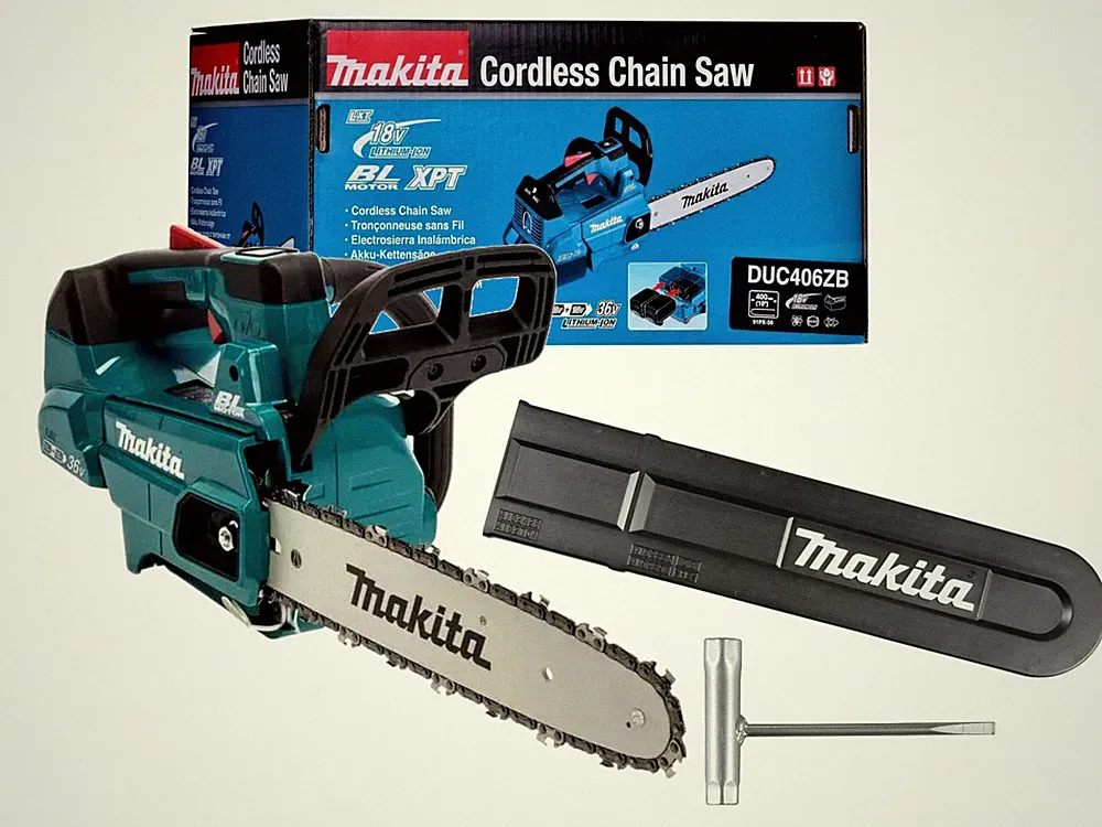 Makita Akku-Kettensäge 2x18V 40cm Schienenlänge + Kette Baumpflege Solo DUC406ZB