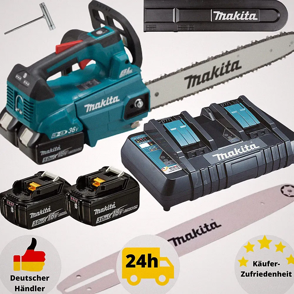 Makita Akku-Kettensäge DUC406PT2B 2x18V Ladegerät Kettensäge Motorkettensäge