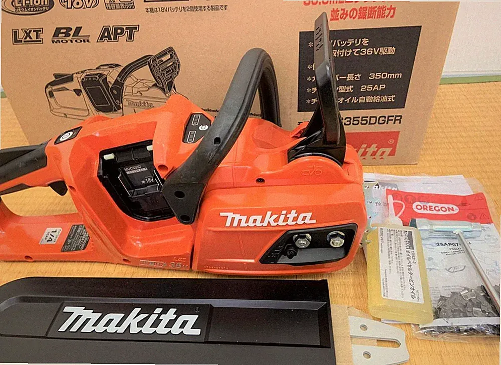Makita Akku Kettensäge Führungsschiene 350 mm rot 36 V ohne Akku Ladegerät Neu