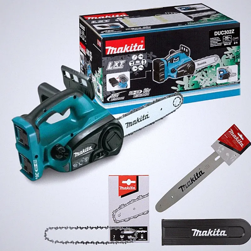 Makita Akku-Kettensäge + Sägekette + Schwert + Sägekettenschutz DUC302Z