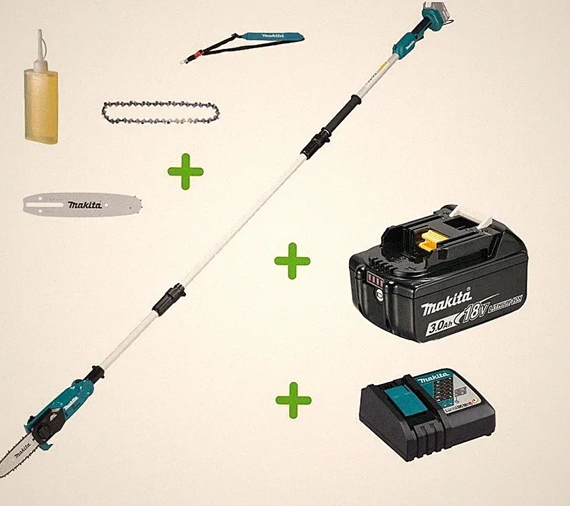 Makita DUA200Z Akku-Hochentaster 18V Kettensäge DUA200 Set + 1x Akku 3Ah + Lader