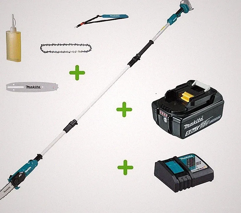 Makita DUA200Z Akku-Hochentaster 18V Kettensäge DUA200 Set + 1x Akku 5Ah + Lader
