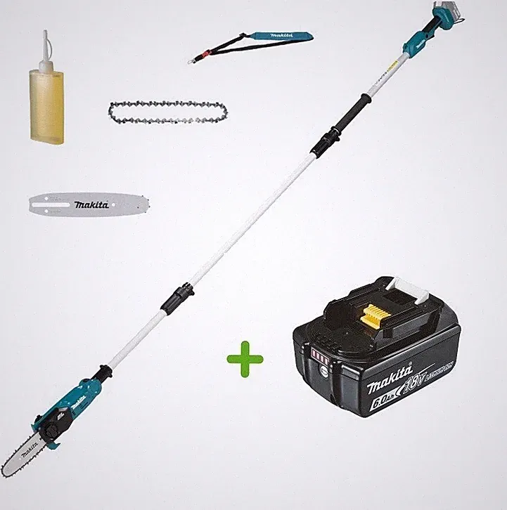 Makita DUA200Z Akku-Hochentaster 18V Kettensäge DUA200 Set + 1x Akku 6Ah