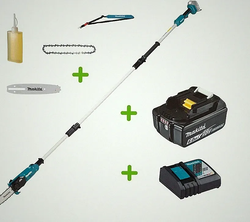 Makita DUA200Z Akku-Hochentaster 18V Kettensäge DUA200 Set + 1x Akku 6Ah + Lader
