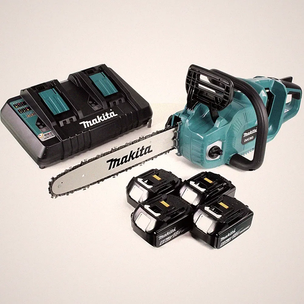 Makita DUC 353 PG4 Akku Kettensäge 36 V (2 x 18 V) Brushless 35 cm mit Kette und