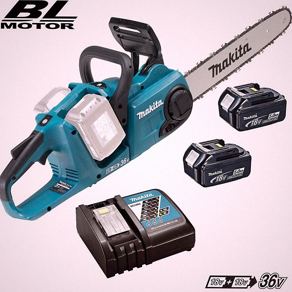 Makita DUC 353 RT2 + 2 x 18V 5Ah Akku Ladegerät Kettensäge Akku-Säge Fachhändler