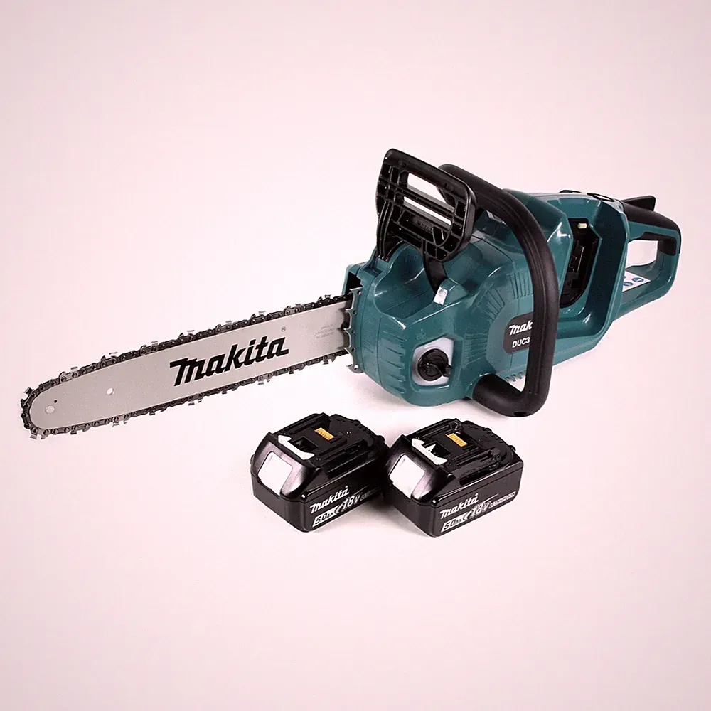 Makita DUC 355 T2 Kettensäge 36V Brushless 35 cm mit 2x 5,0 Ah Akku - ohne Lader