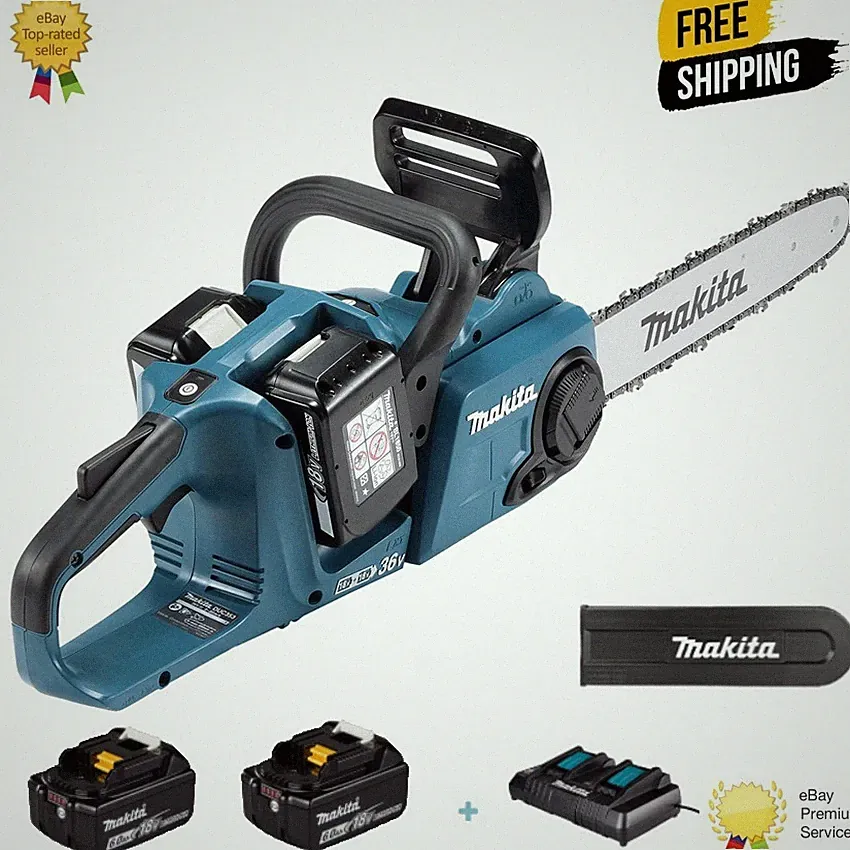 Makita DUC353PG2 Kettensäge Bediengerät 36V (18Vx2) Brushless 35cm Stab mit Akkuset