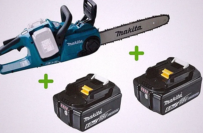 Makita DUC353Z 2x18V Akku-Kettensäge 35cm DUC353 Aktion mit 2 x Akku 6Ah