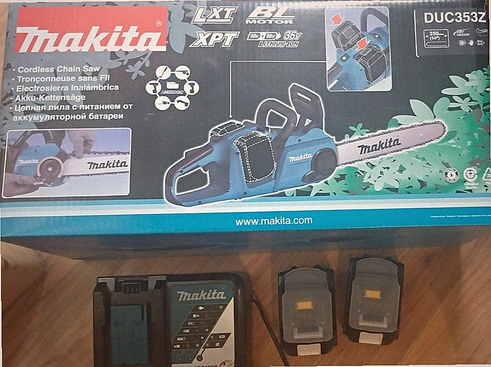 Makita DUC353Z 36V LXT Akku-Kettensäge 35 cm BL XPT inkl. DC18RC Akkus