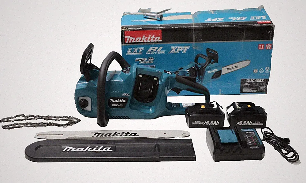 Makita DUC405Z Twin 18V (36V)Li-ion LXT Brushless 40cm Kettensäge+2xAkku+Ladegät