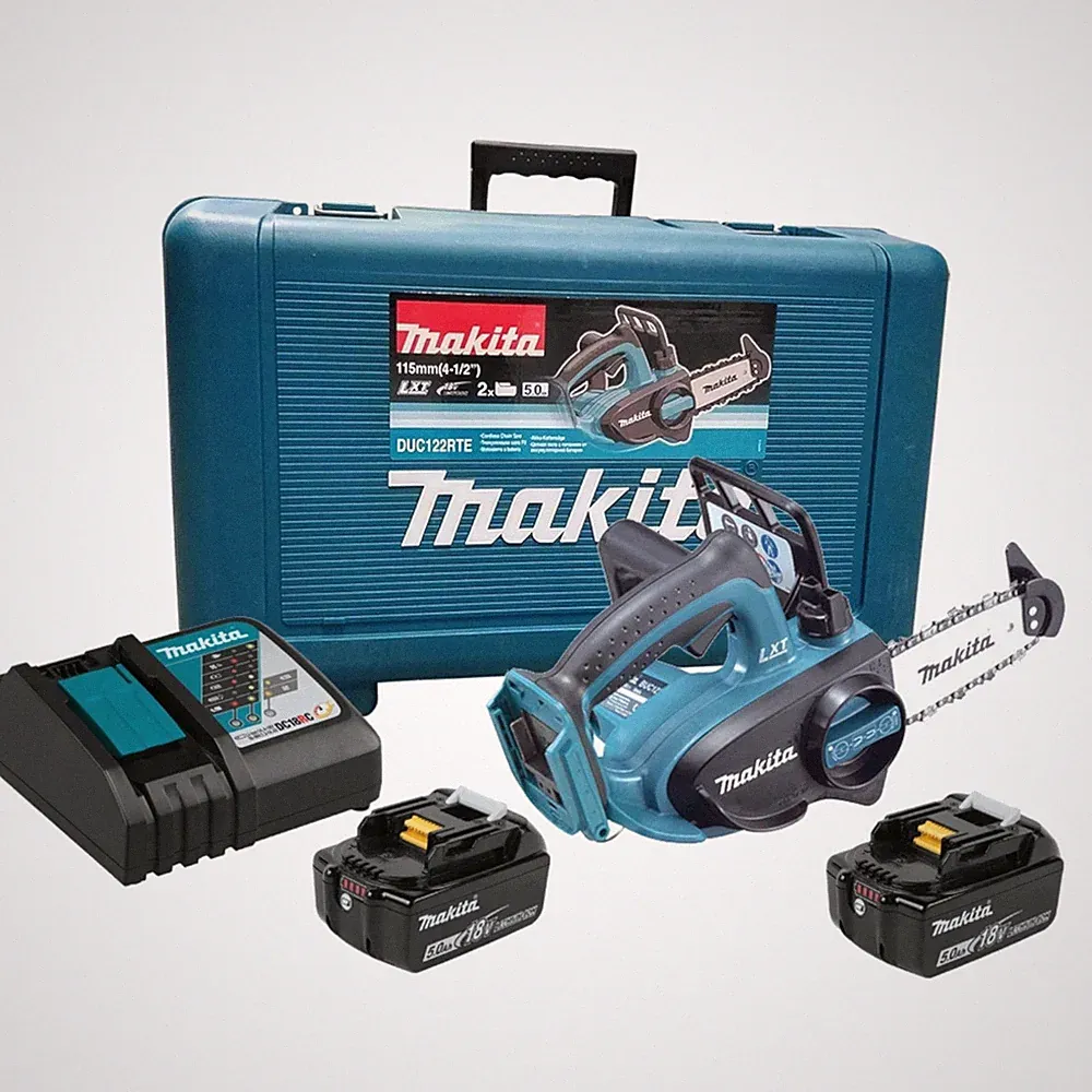 Makita Top Handle Akku-Kettensäge DUC122RTE Transportkoffer mit Akkus Ladegerät
