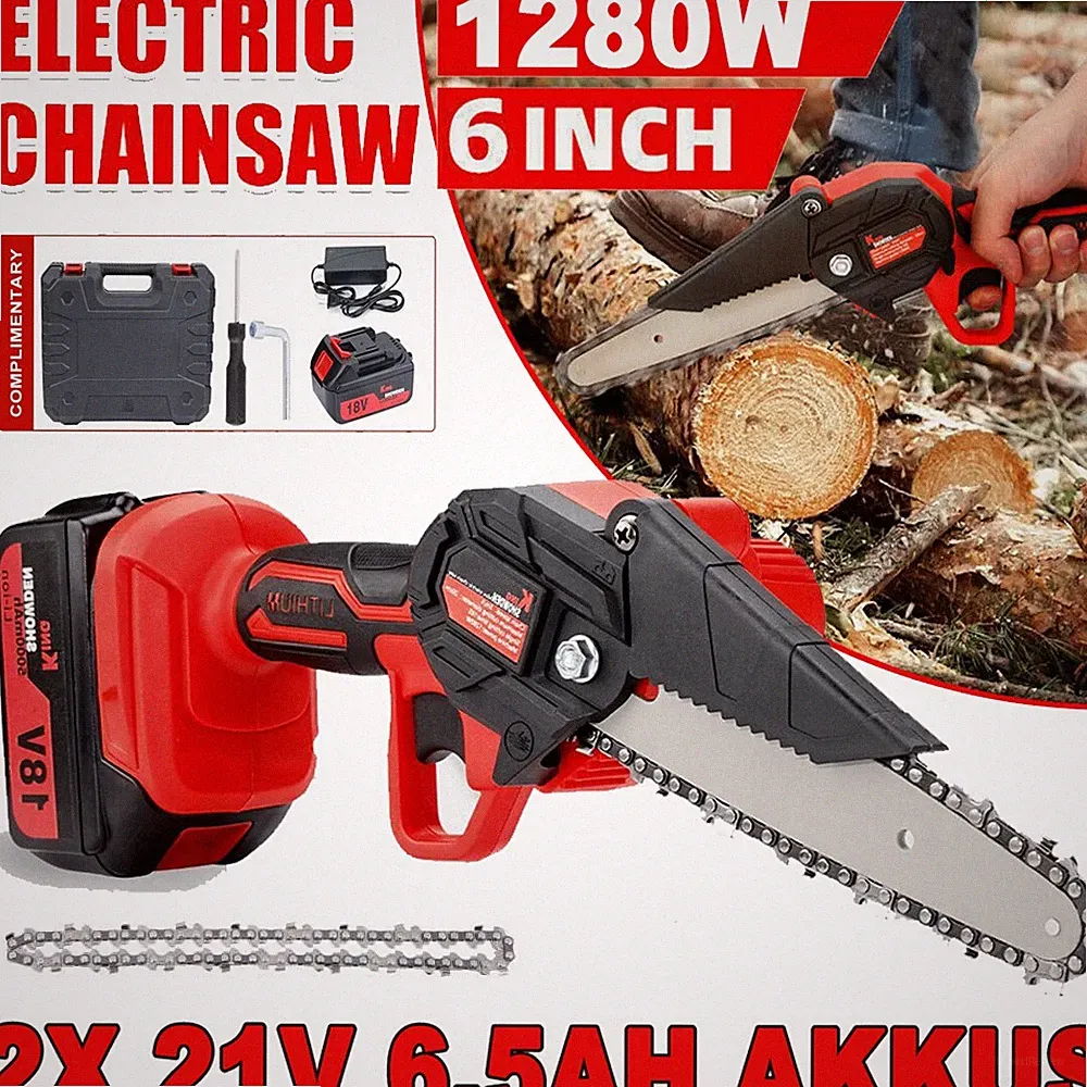 Mini Akku Kettensäge 6 Zoll Elektro Kettensägen Handkettensäge 2 Akku Für Makita
