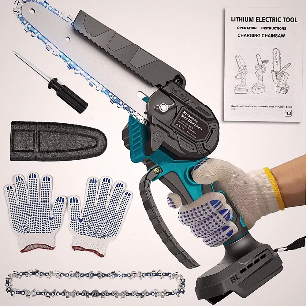 Mini Kettensäge 6 Zoll 1200W Brushless für Makita 18V Akku - Holzschneiden