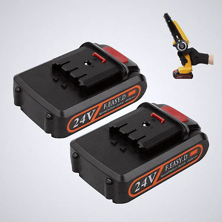 Mini Kettensäge Akku 24V 2000mAh 2 Stück Wiederaufladbar Zubehör Garten Outdoor