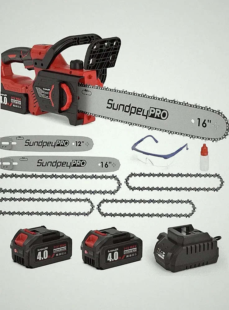 peyPRO Bürstenlose Akku Kettensäge, 12 & 16 Zoll 30cm und 40cm Schwert