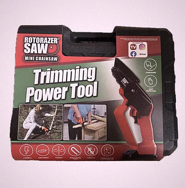 Rotorazer Saw Mini-Kettensäge, tragbare & leichte Kettensäge mit Akku, 21 V