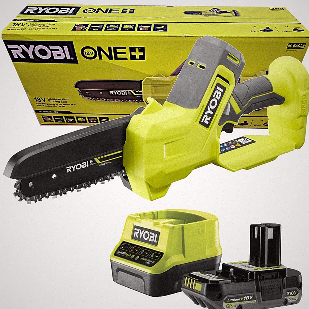 Ryobi Akku-Astsäge Kettensäge 18V + 2Ah Akku Ladegerät RY18PS15A-120 5133006554
