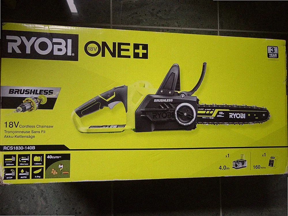 Ryobi One+ 18V Akku-Kettensäge - RCS1830-140B - mit Akku und Ladegerät - NEU