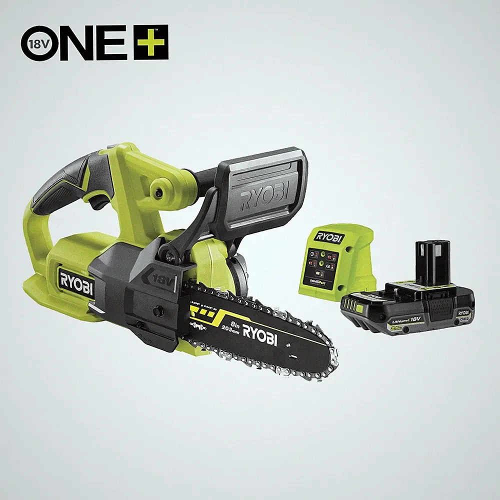 RYOBI RY18CS20A-125 18V ONE+ Akku-Kettensäge 20 cm inkl. 2,5 Ah Akku & Ladegerät