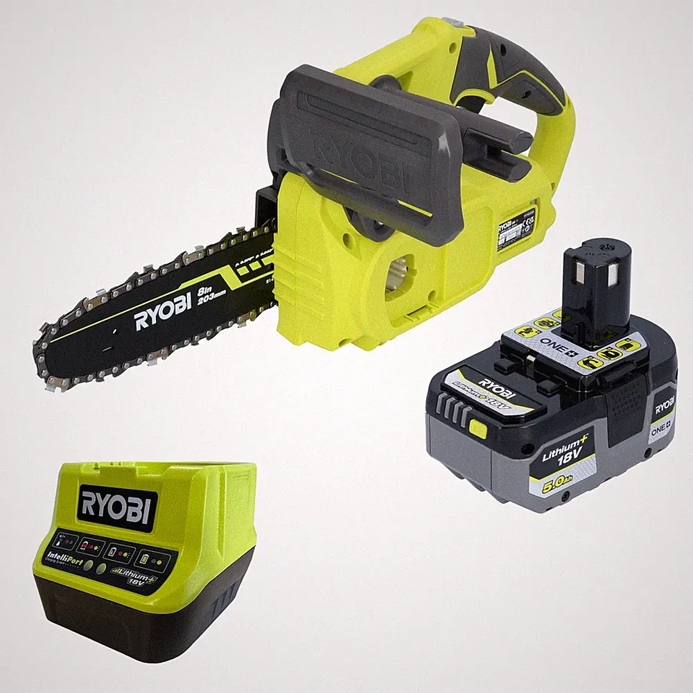 RYOBI RY18CS20A 18 V ONE+ Akku Kettensäge 20 cm Compact + 1x Akku 5 Ah + Lader