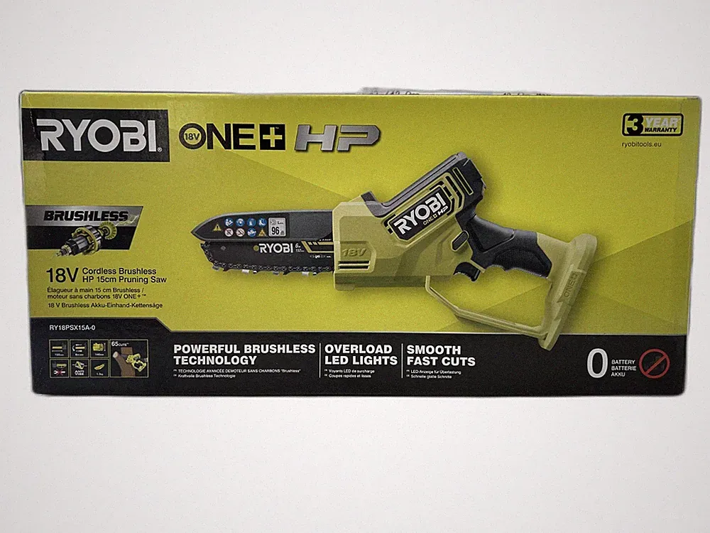 Ryobi RY18PSX15A-0 18V ONE+ HP Brushless Akku-Astsäge / Mini-Kettensäge 15cm Sol