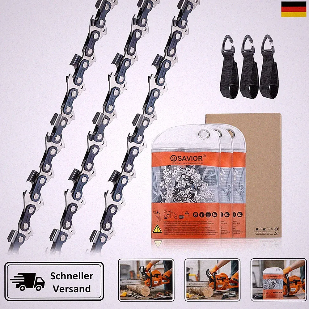 SAVIOR 3 x 15 cm Sägekette Kompatibel mit Bosch EasyChain 18V-15-7, Ersatzkette