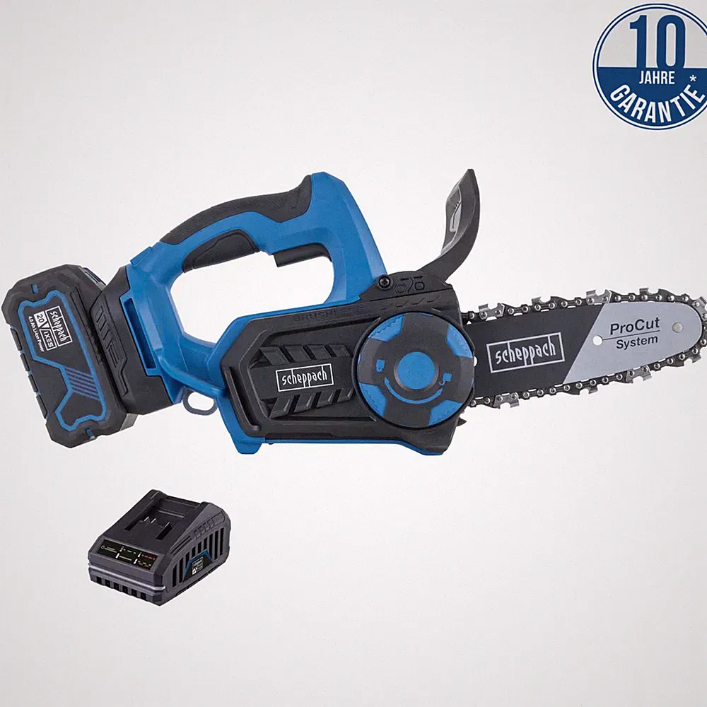 Scheppach Akku Kettensäge BC-TCS200-X | 20V-IXES-Serie | Schnittlänge 175mm