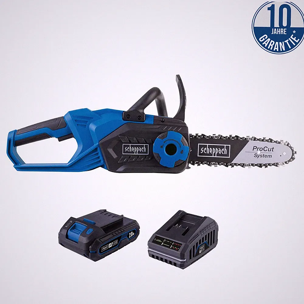 Scheppach Akku Kettensäge C-CS254-X | 20V-IXES-Serie | 20 cm Schnittlänge