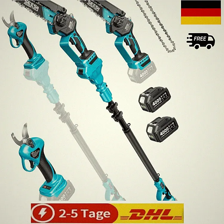 SEESII 4-in-1 Hochentaster Akku Kettensäge Elektrisch für Garten