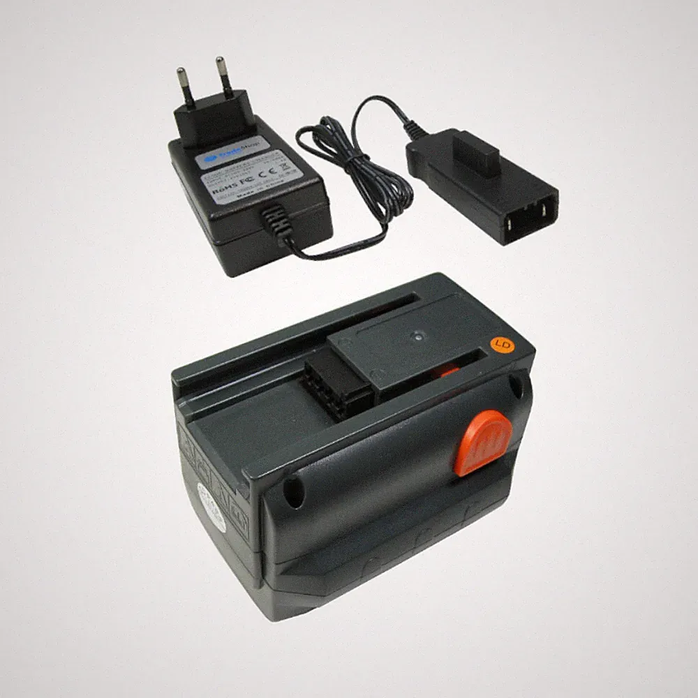 Set: Li-Ion Akku 18V 4000mAh + Ladegerät für Gardena Heckenschere Kettensäge
