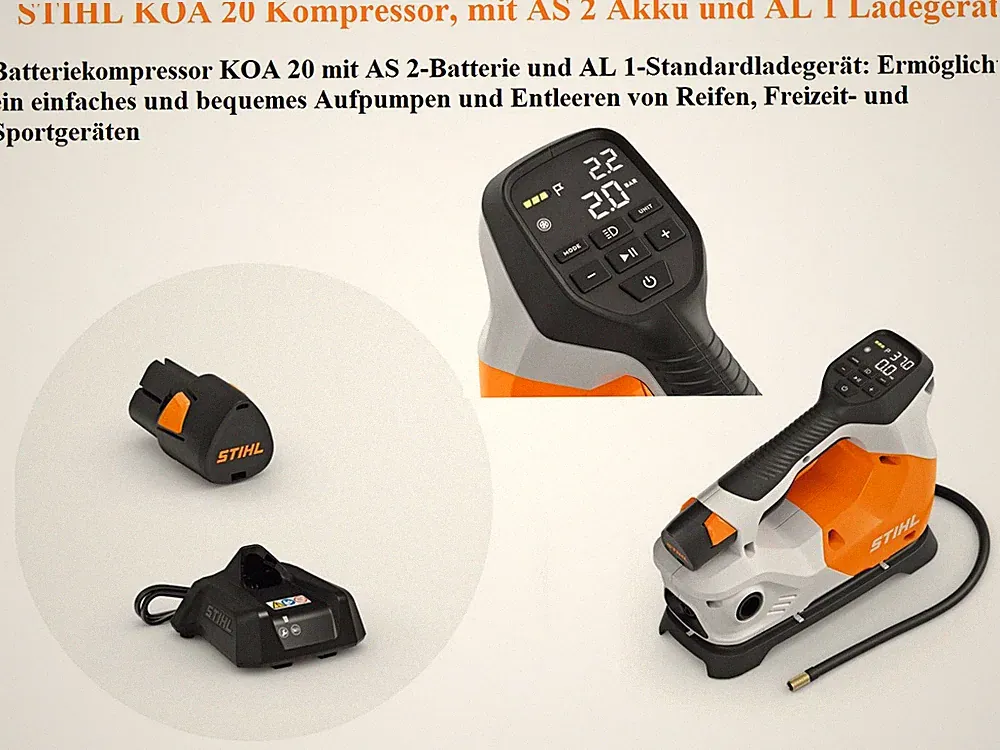 STIHL® NEUES KOA 20 Kompressor, mit AS2 Akku und AL 1 Ladegerät