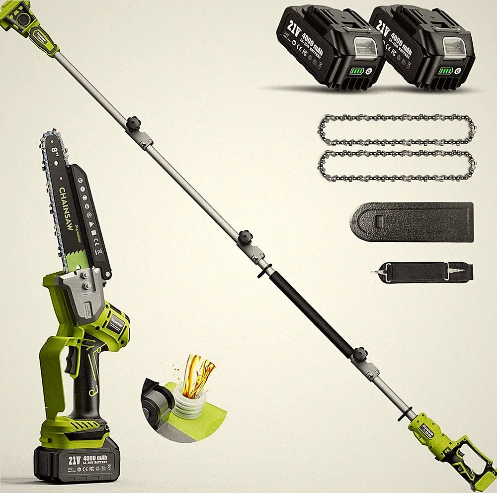 Supstable Battery Pruner 8000 mAh & 8 Inch Mini Chainsaw with Battery 2 in 1