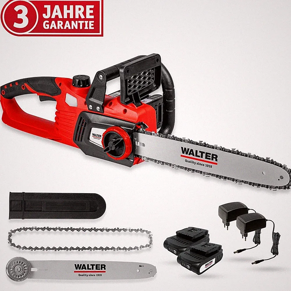 WALTER Akku-Kettensäge, Schwertlänge 35cm, 40 V "Brushless" Li-Ion