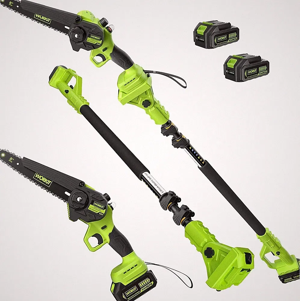 WORKIT 2-in-1 Akku Mini Kettensäge Hochentaster 20V 2x 4000mAh 20cm