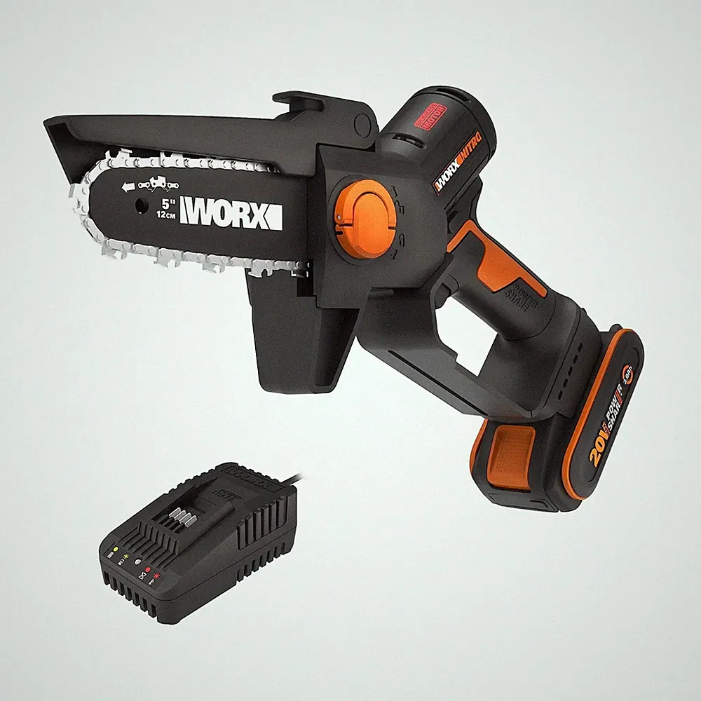 WORX WG325E Nitro Mini Akku-Kettensäge 20 V Brushless Motor 12 cm Schnittlänge