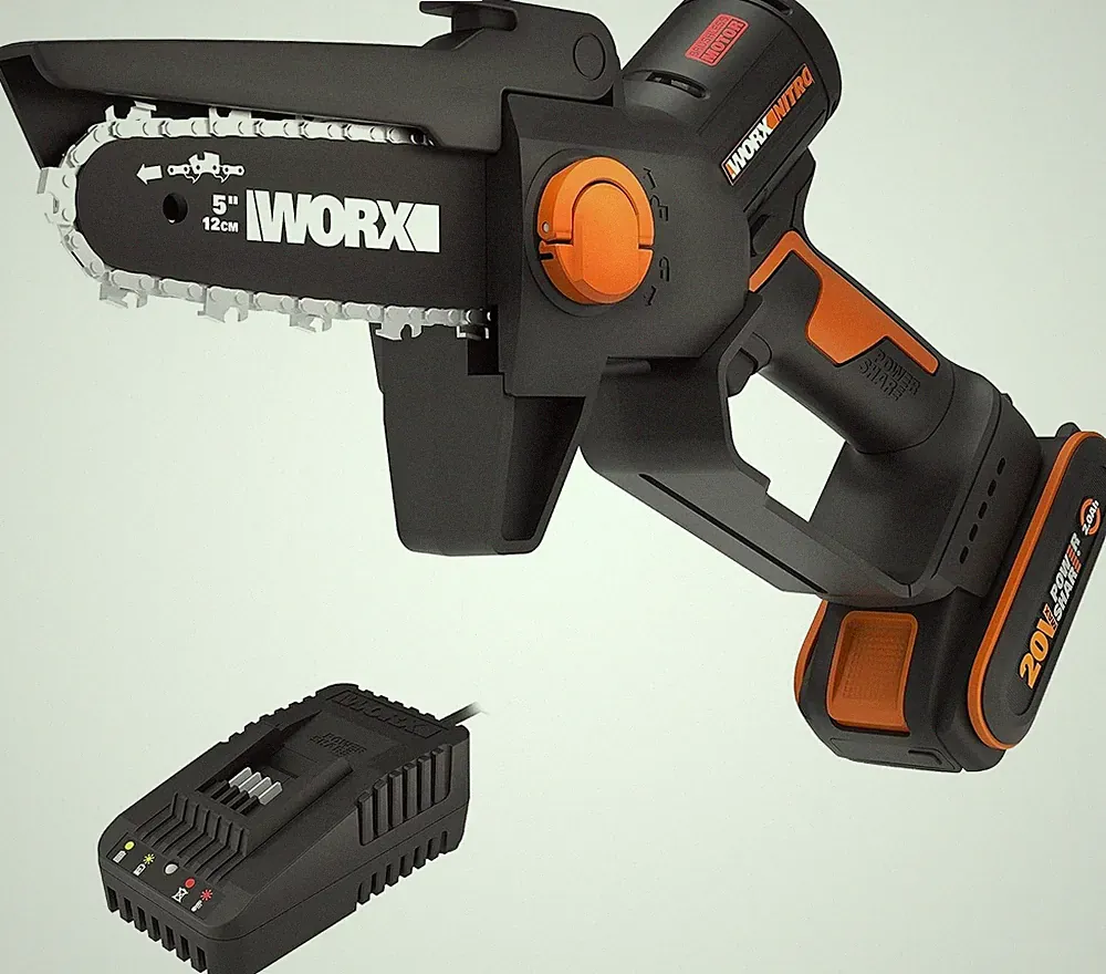 WORX WG325E Nitro Profi Mini Akku-Kettensäge 20V, Einhand Ast-Säge, starker Brus