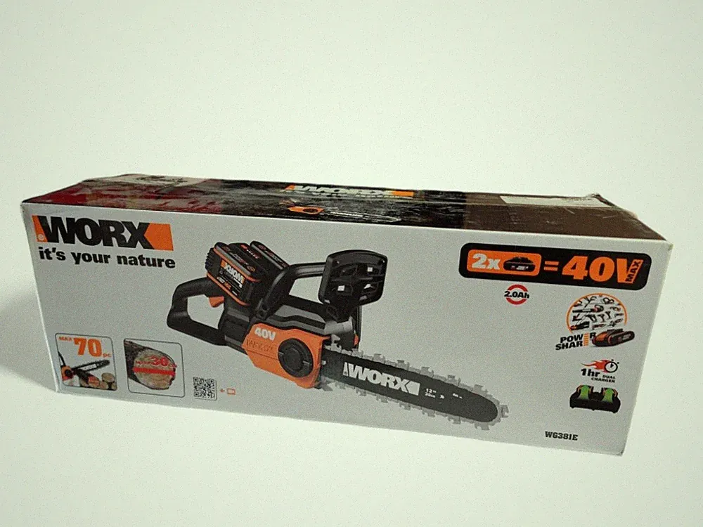 Worx WG381E Kettensäge inkl 2Akkus !! Gebraucht, Transportschaden !!